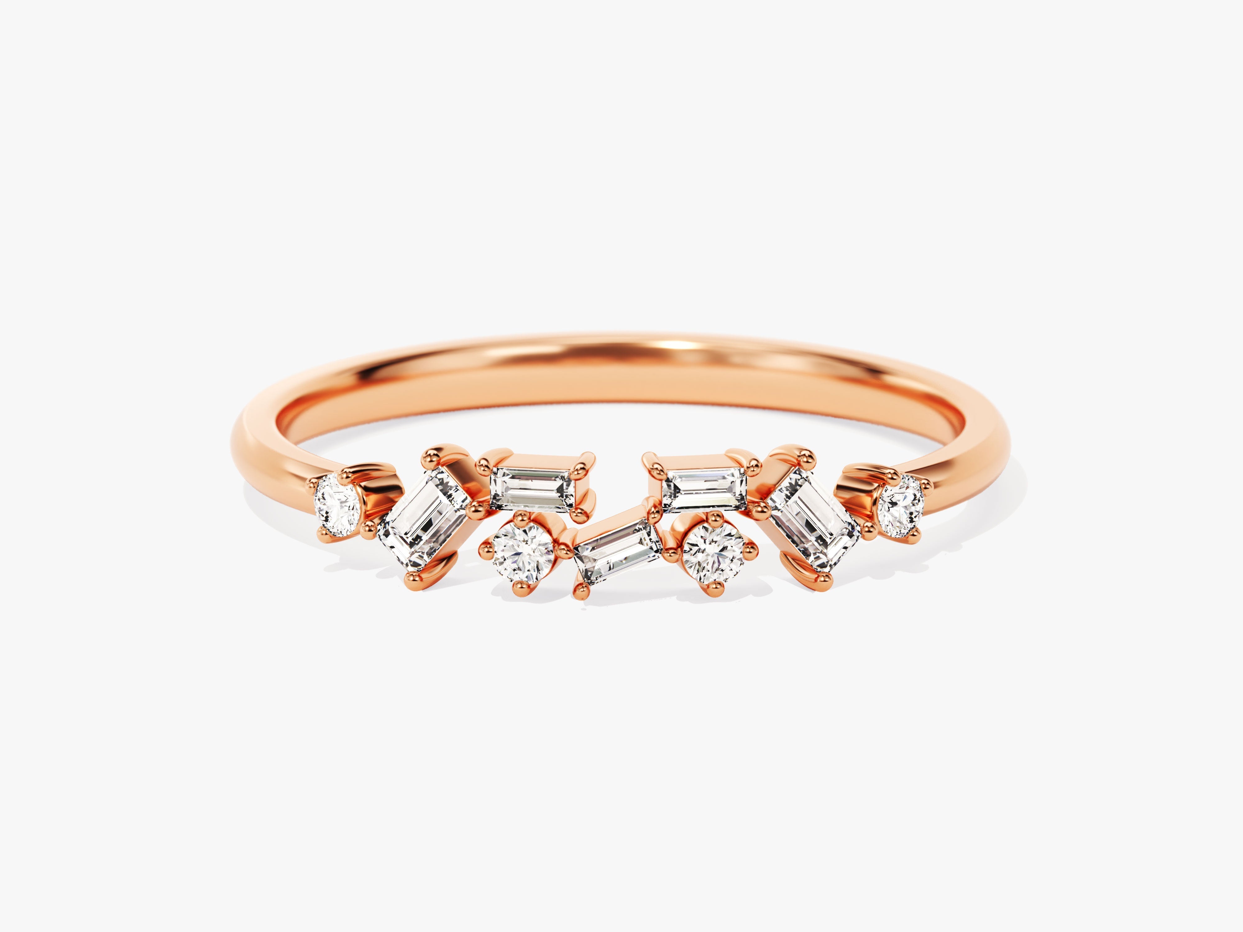 Floating Baguette Cluster Ring