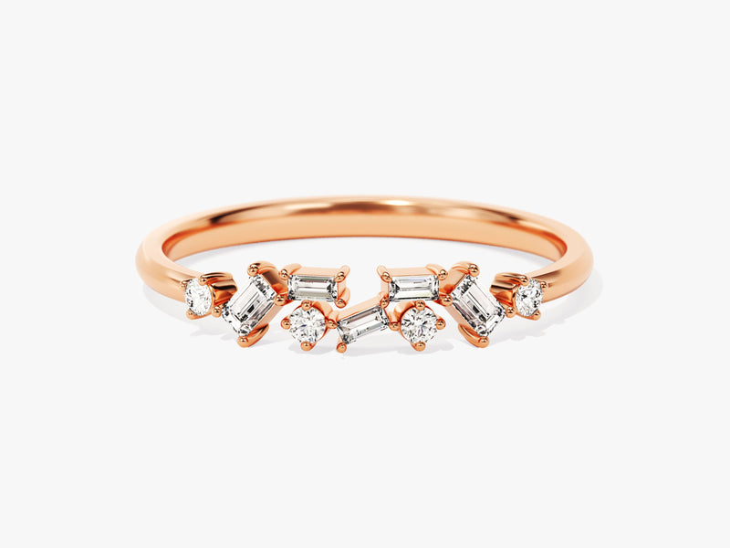 Floating Baguette Cluster Ring