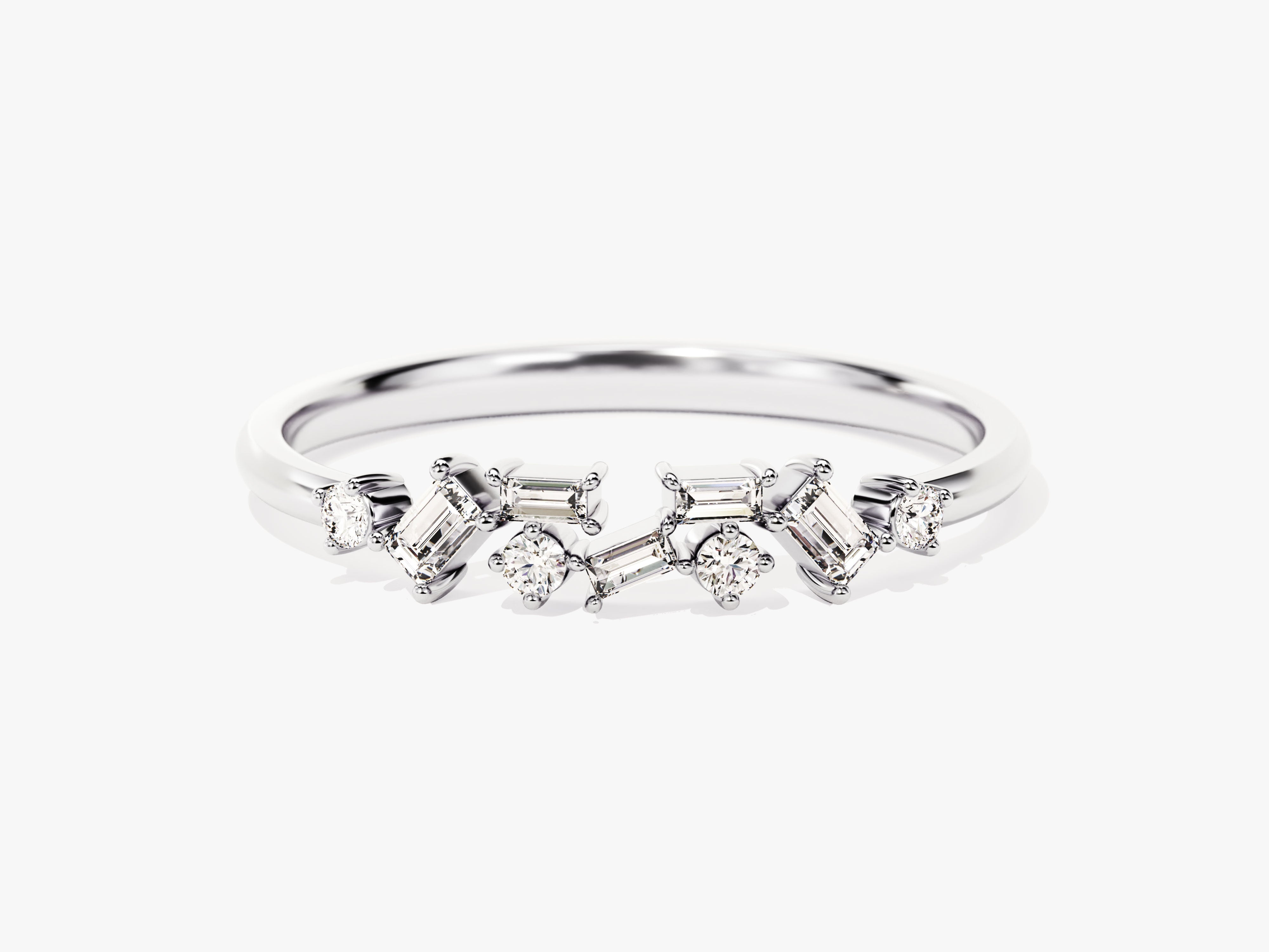 Floating Baguette Cluster Ring