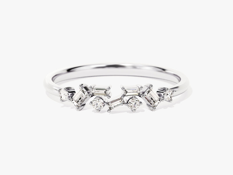 Floating Baguette Cluster Ring