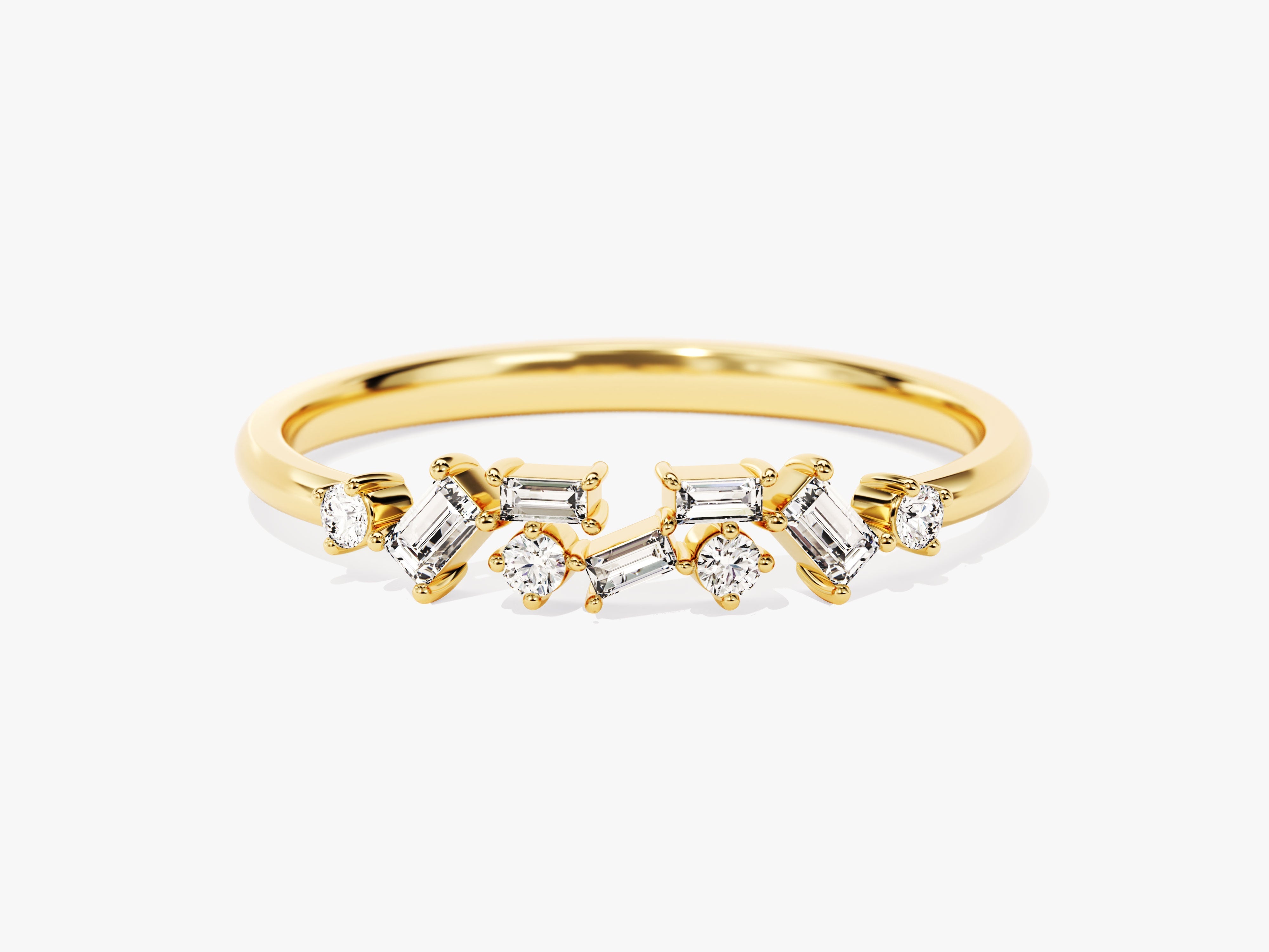 Floating Baguette Cluster Ring