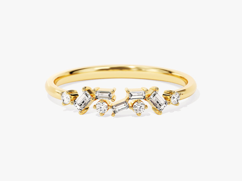 Floating Baguette Cluster Ring