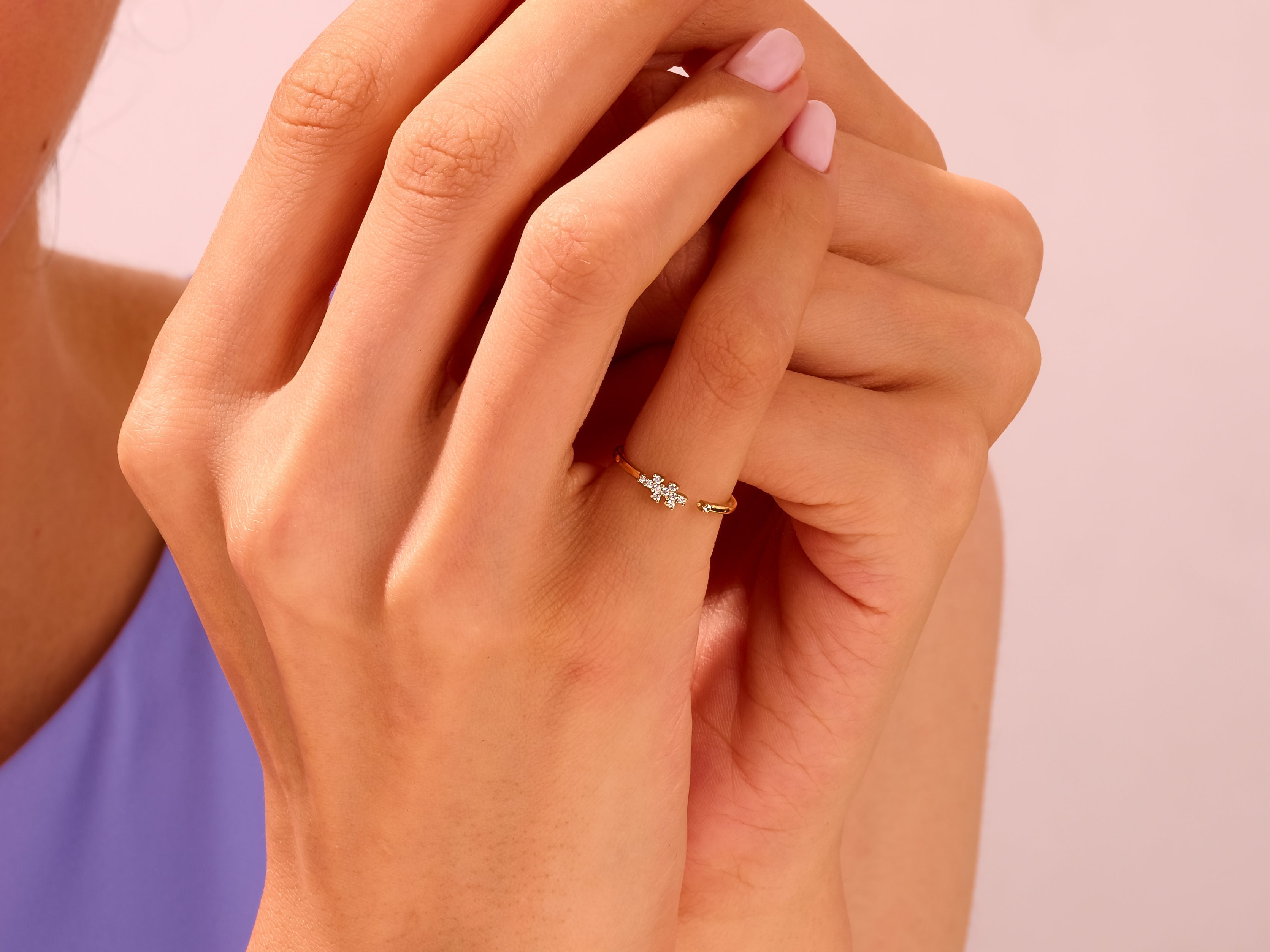 Open Round Cut Cluster Ring