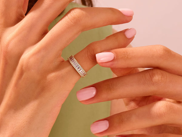Half Eternity Baguette and Round Ring
