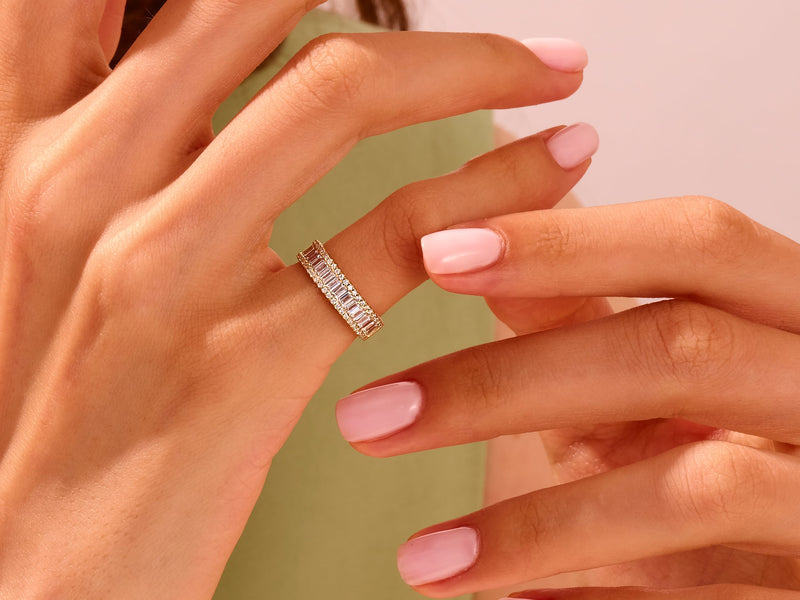 Half Eternity Baguette and Round Ring