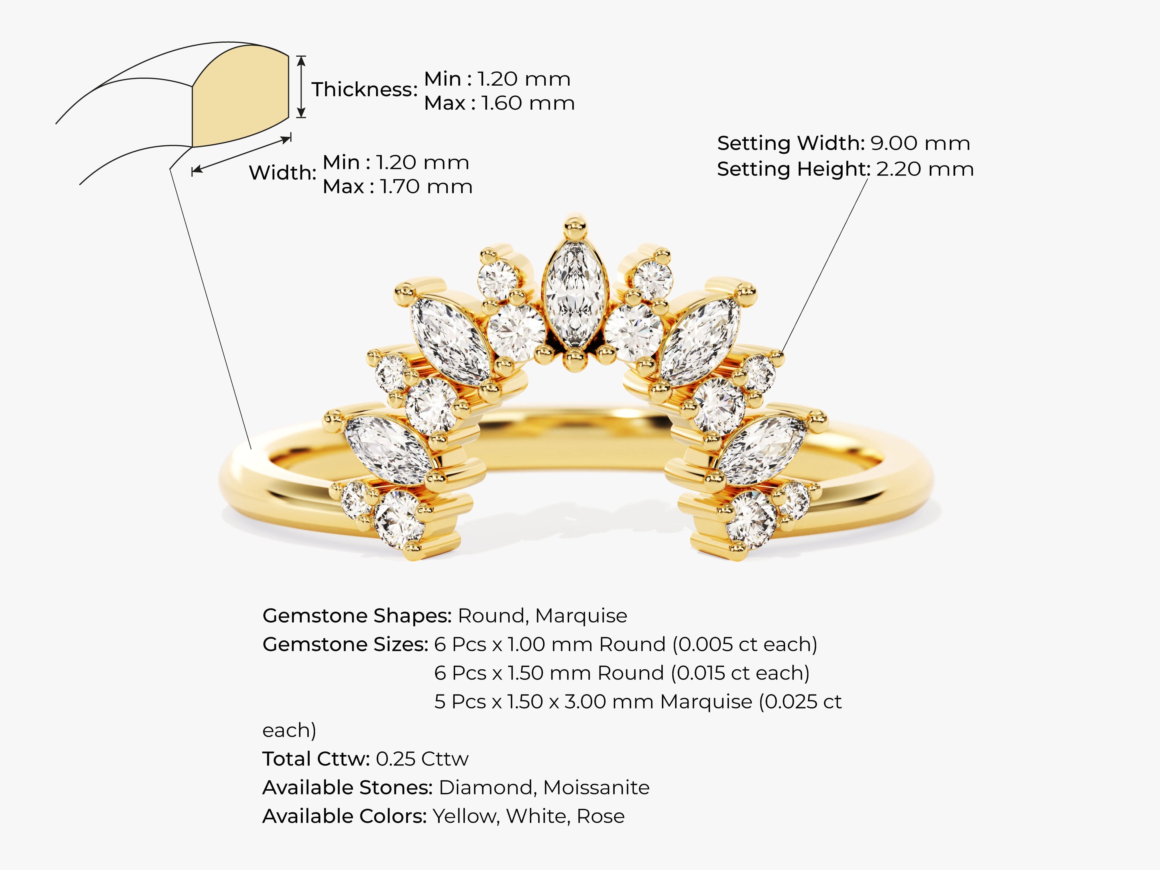 Marquise Crown Ring