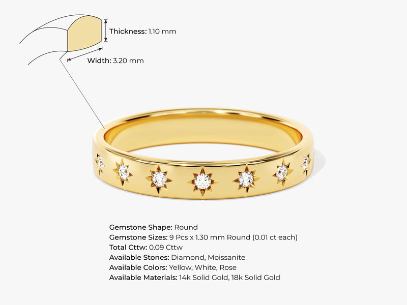 Star Half Eternity Ring