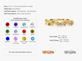 Gold leaf ring with colorful gemstones, customizable jewelry
