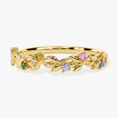 Floral Multi Birthstone Ring