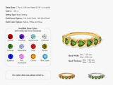 Heart gemstone ring, 14k gold, bezel setting, available in multiple colors