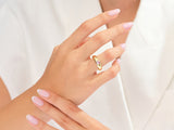 Flush Set Heart Cut Bold Promise Ring