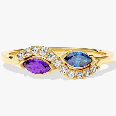 Duo Marquise Birthstone Ring
