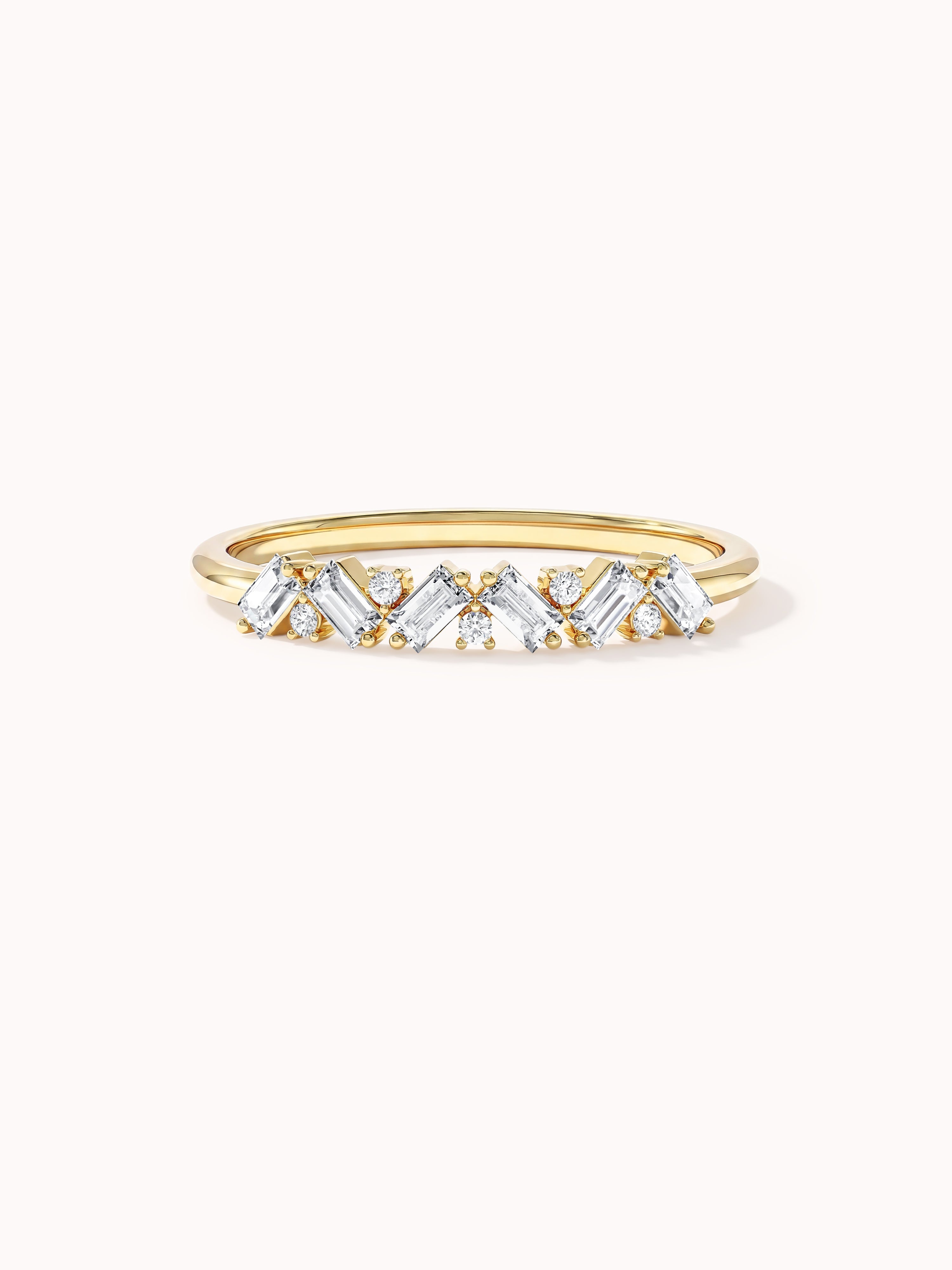 Petite Baguette Cluster Wedding Band