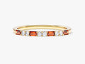 Baguette and Double Round Birthstone Ring