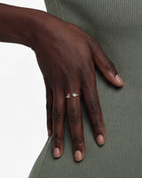 Initial Open Birthstone Ring