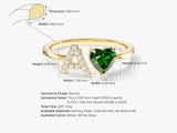 Initial Heart Birthstone Ring