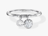 Initial Charm Birthstone Ring