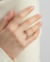 Heart Pave Set Open Ring