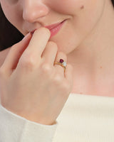 Heart and Pear Toi et Moi Birthstone Ring