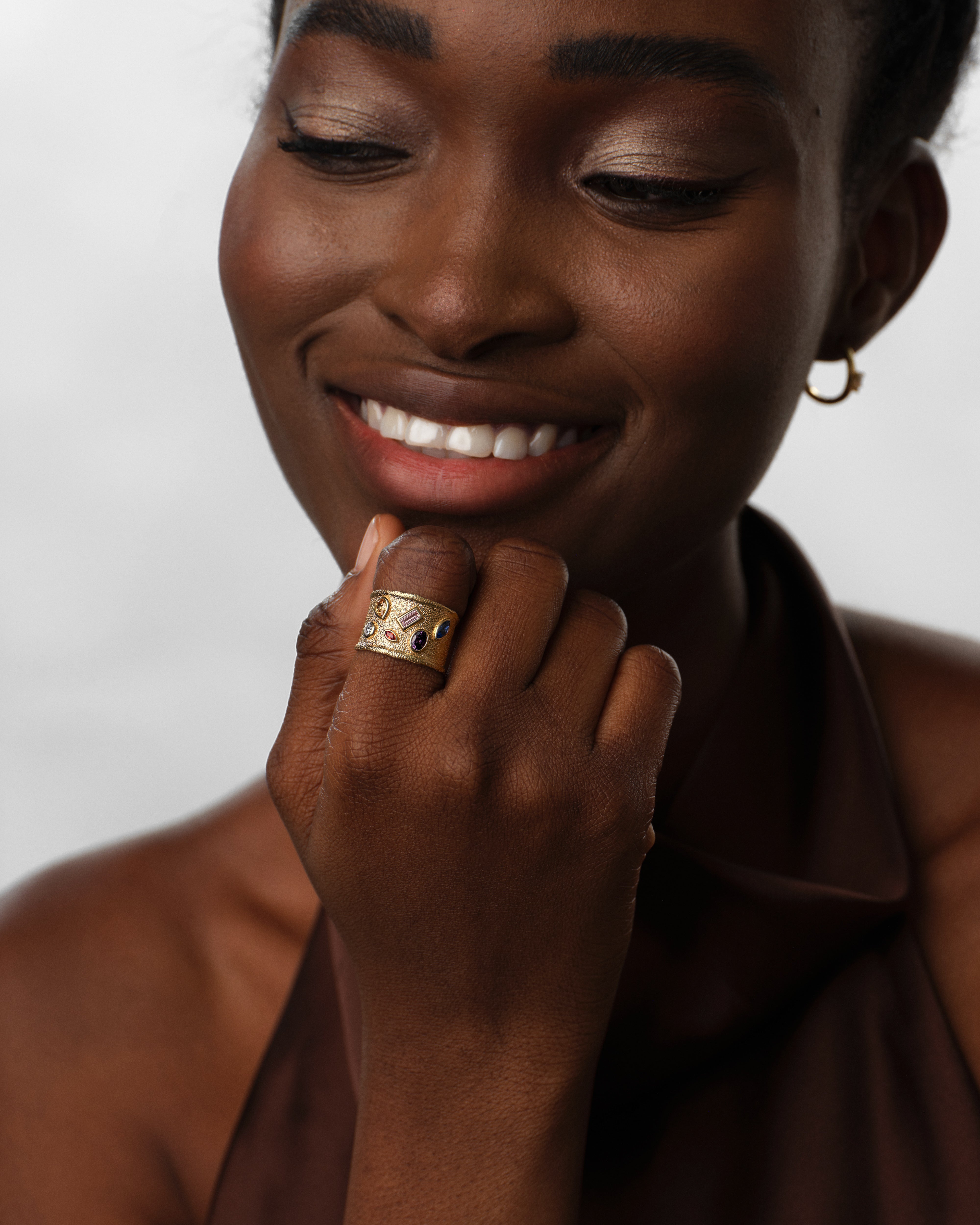 Birthstone Cuff Ring