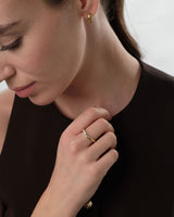 Curved Birthstone Ring with Marquise Sidestones