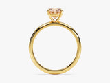 Round Cut Peach Morganite Solitaire Engagement Ring