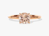 Round Cut Peach Morganite Solitaire Engagement Ring