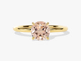 Round Cut Peach Morganite Solitaire Engagement Ring