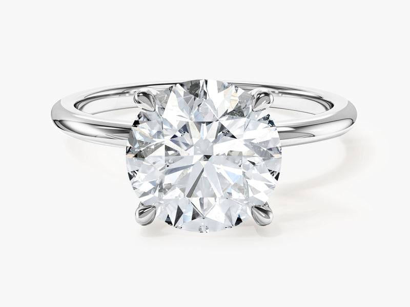 4-Prong Solitaire Round Cut Moissanite Engagement Ring (3.00 CT)