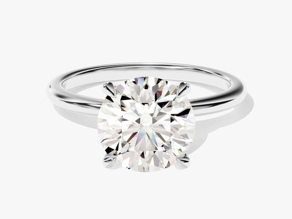 4-Prong Solitaire Round Cut Moissanite Engagement Ring (3.00 CT)