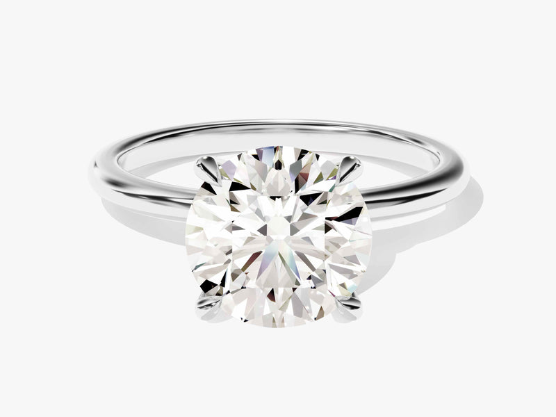 4-Prong Solitaire Round Cut Moissanite Engagement Ring (3.00 CT)