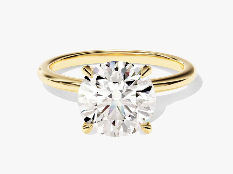 4-Prong Solitaire Round Cut Diamond Engagement Ring (3.00 CT)