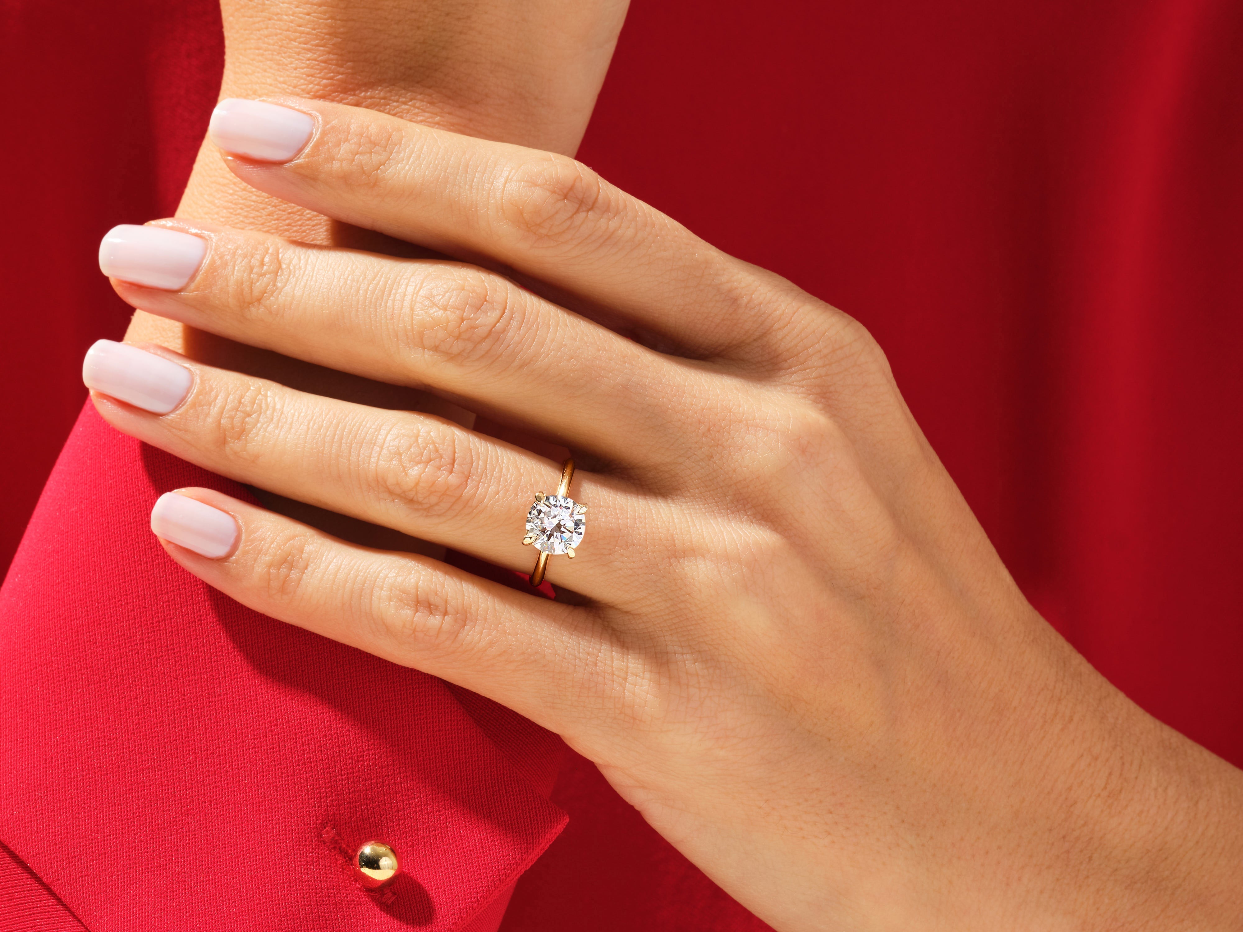 4-Prong Solitaire Round Cut Diamond Engagement Ring (3.00 CT)