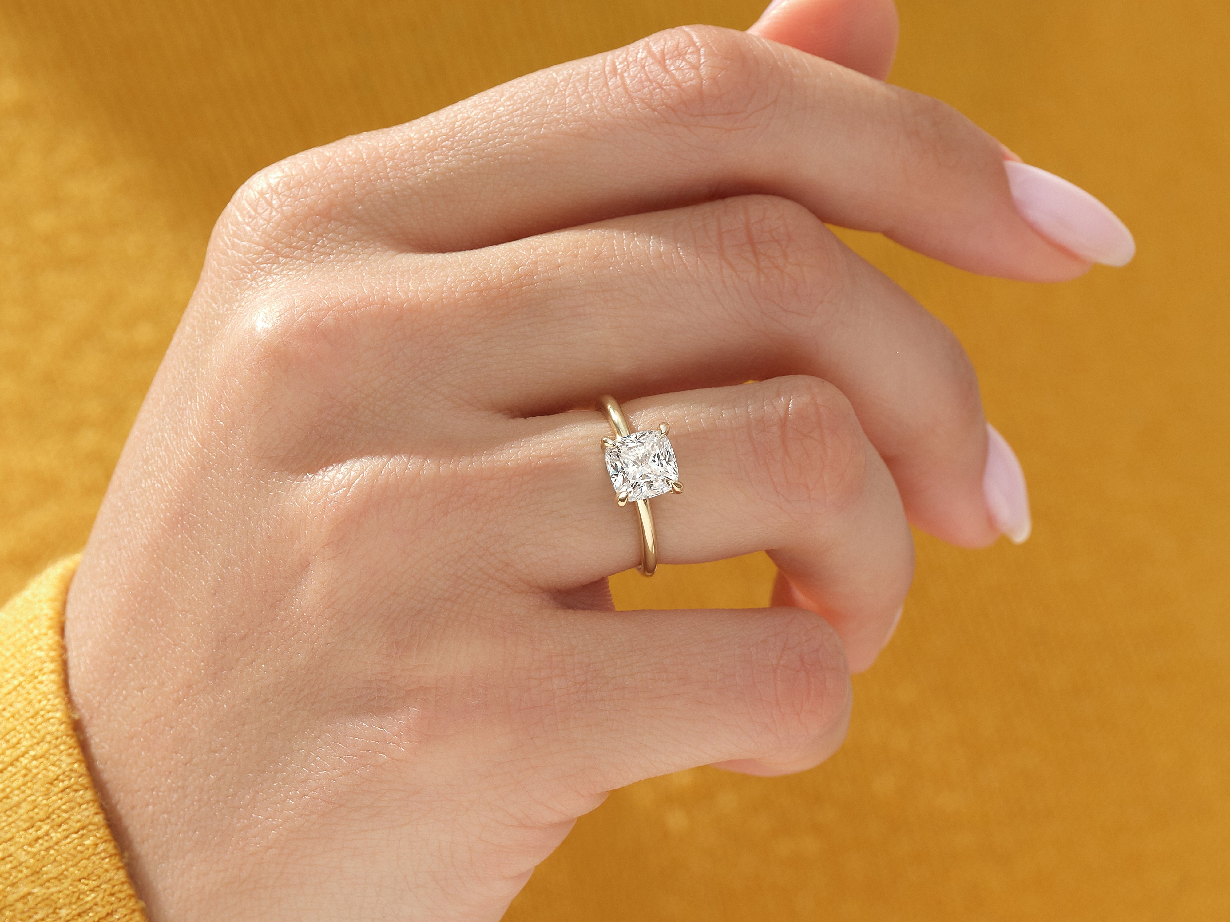 Cushion Cut Solitaire Moissanite Engagement Ring (1.50 CT)