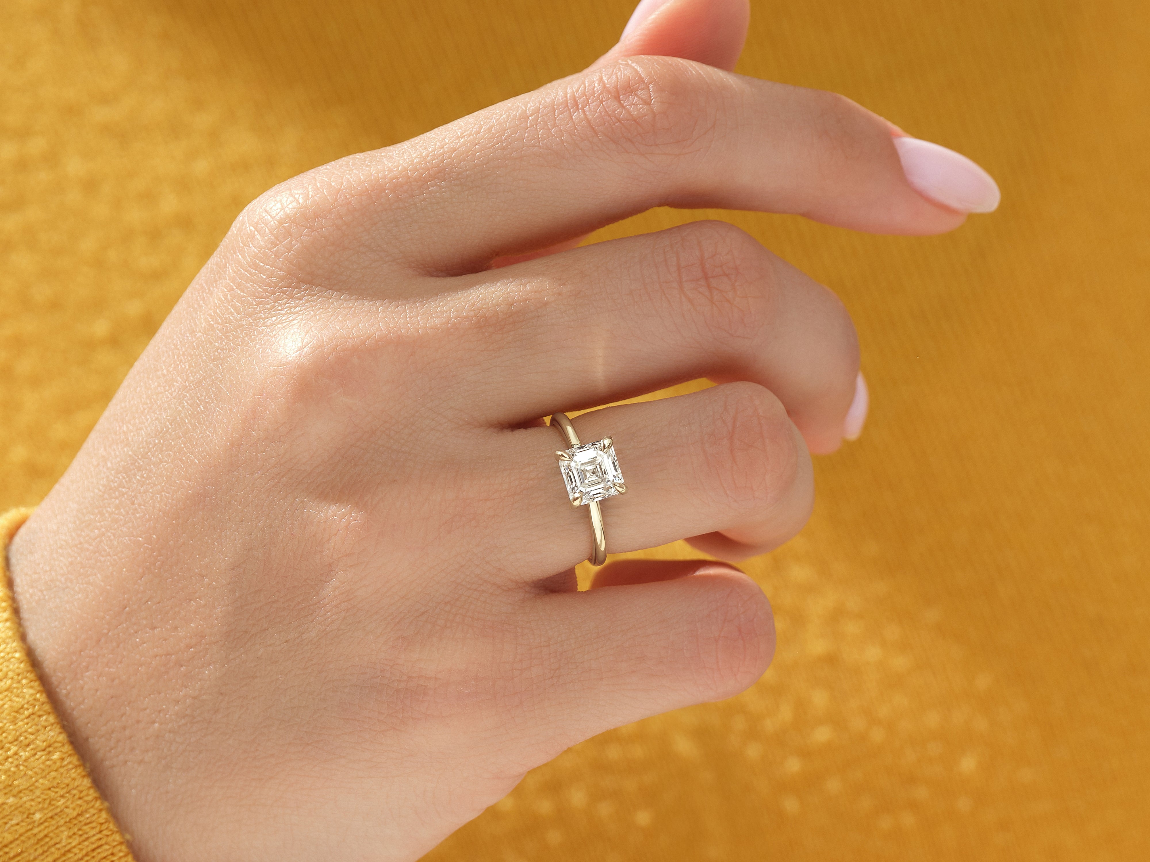 Asscher Cut Solitaire Lab Grown Diamond Engagement Ring (1.50 CT)