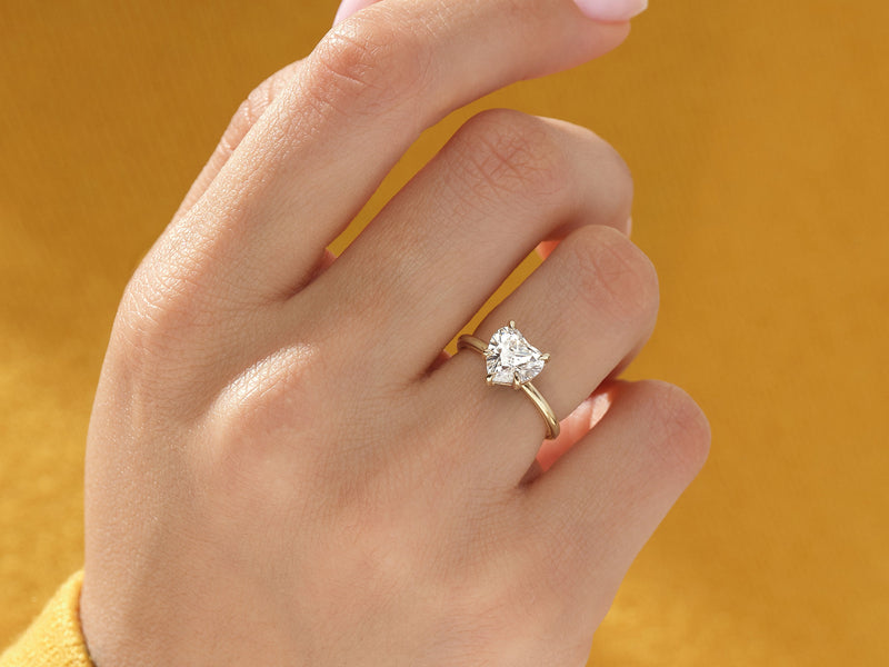 Heart Cut Solitaire Moissanite Engagement Ring (1.50 CT)