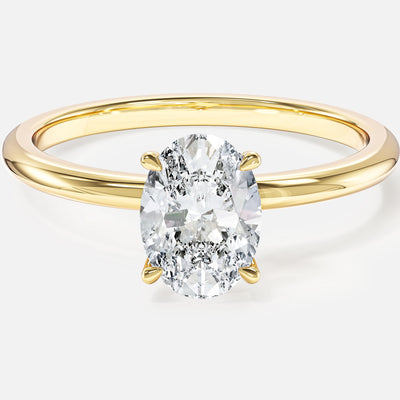 4-Prong Solitaire Oval Cut Moissanite Engagement Ring (1.00 CT)