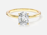 4-Prong Solitaire Oval Cut Moissanite Engagement Ring (1.00 CT)
