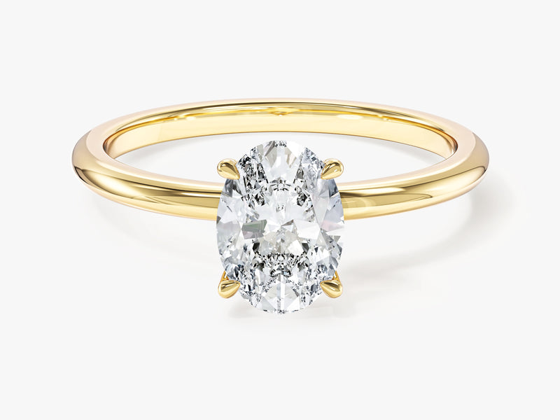 4-Prong Solitaire Oval Cut Moissanite Engagement Ring (1.00 CT)