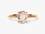 Oval Cut Peach Morganite Solitaire Engagement Ring