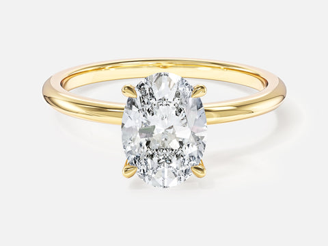4-Prong Solitaire Oval Cut Moissanite Engagement Ring (1.50 CT)