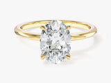 4-Prong Solitaire Oval Cut Moissanite Engagement Ring (2.00 CT)