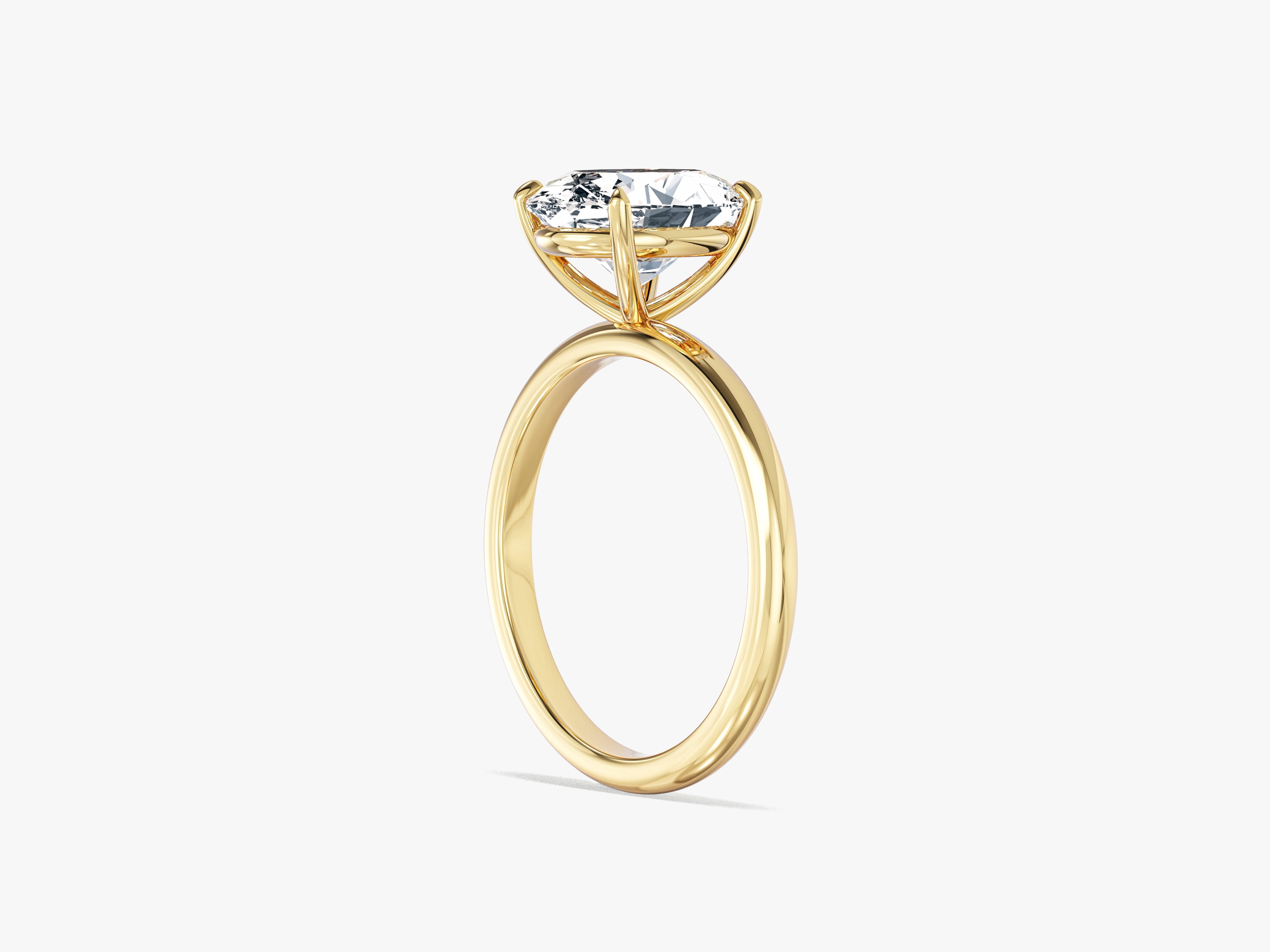 4-Prong Solitaire Oval Cut Moissanite Engagement Ring (3.00 CT)