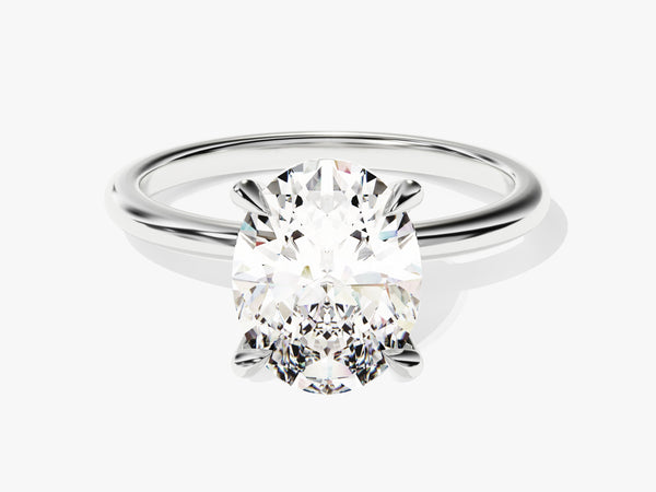 4-Prong Solitaire Oval Cut Diamond Engagement Ring (3.00 CT)