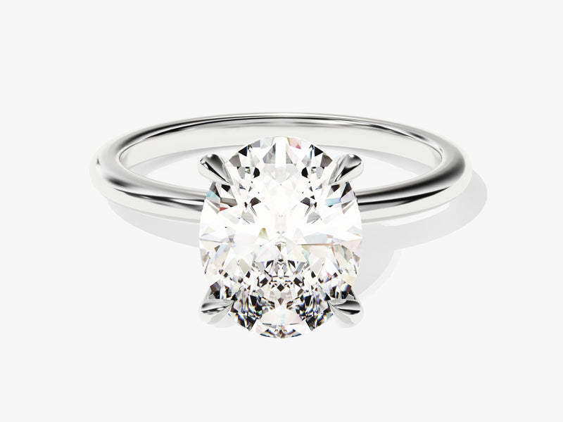 4-Prong Solitaire Oval Cut Diamond Engagement Ring (3.00 CT)