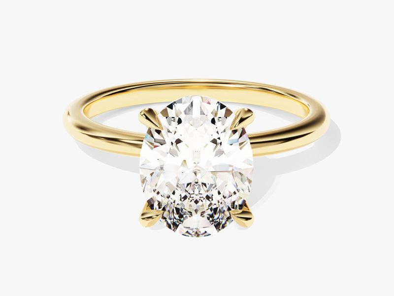 4-Prong Solitaire Oval Cut Diamond Engagement Ring (3.00 CT)