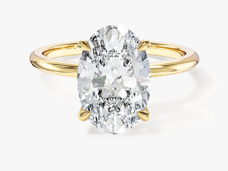 4-Prong Solitaire Oval Cut Moissanite Engagement Ring (3.00 CT)