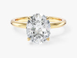 4-Prong Solitaire Oval Cut Moissanite Engagement Ring (3.00 CT)
