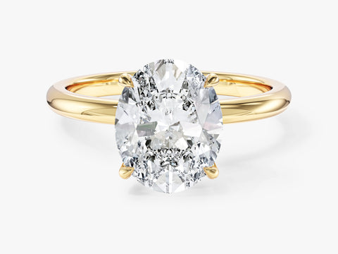 4-Prong Solitaire Oval Cut Moissanite Engagement Ring (3.00 CT)