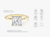 Princess Cut Solitaire Moissanite Engagement Ring (2.00 CT)